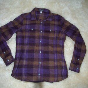 Ibex (VT days) Taos Flannel Women's Sz XS 75% Wool 25% Nylon Snaps